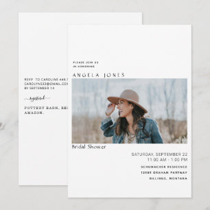 Photo de mariée moderne Bridal Simple Invitation b