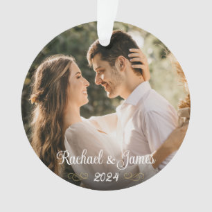 Photo de monogramme de mariage élégant or blanc Sc