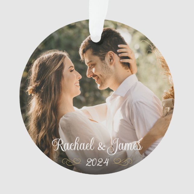 Photo de monogramme de mariage élégant or blanc Sc (devant)