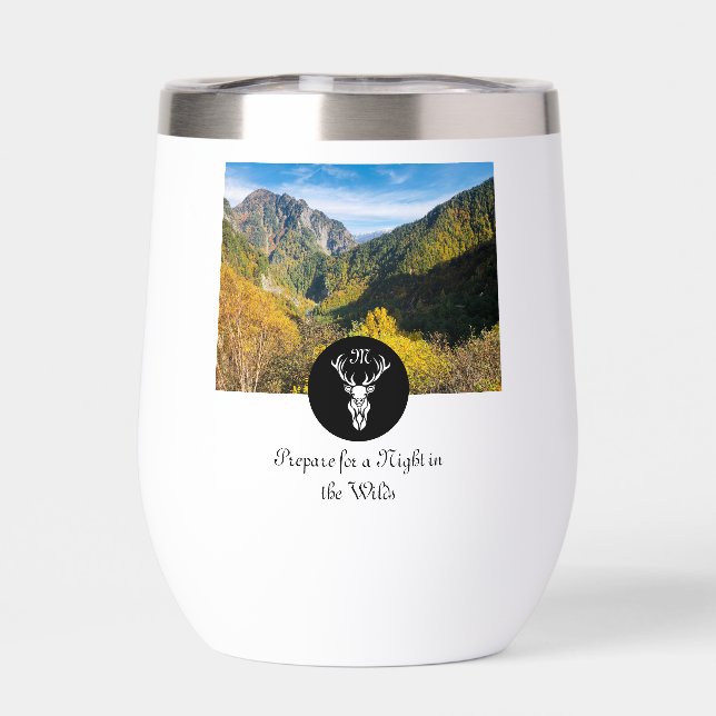 Photo de monogramme de silhouette de cerf blanc ne (Arrière)