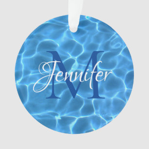 Photo de monogramme Piscine Aqua Bleu et Blanc