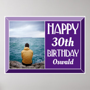 Photo de naissance Art Déco Violet Biseauté