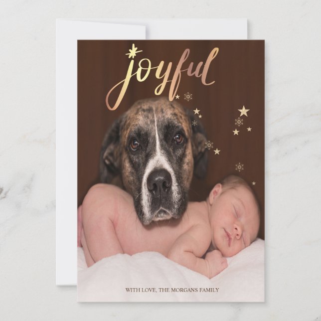 Photo de Noël aux pattes de chien joyeuses (Devant)