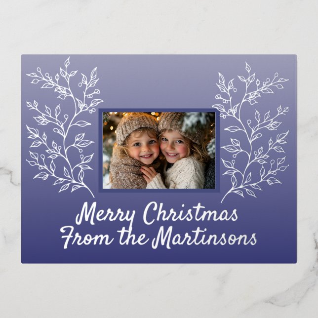 Photo de Noël Bleu Botanique Carte postale de vaca (Recto)