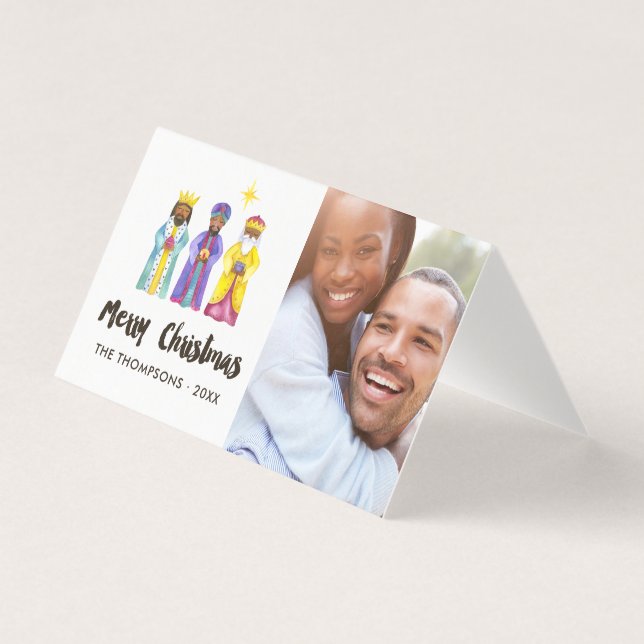 Photo de Noël de la Nativité aquarelle (Front)