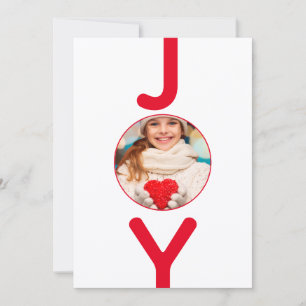 Photo de Noël joie blanc rouge carte de script mod