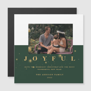 Photo de Noël Joyeux Vert et Or Festif