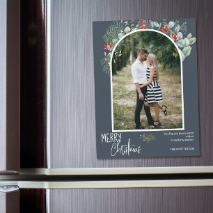 Photo de Noël Moderne Arch Verdure Bleu Poussiéreu