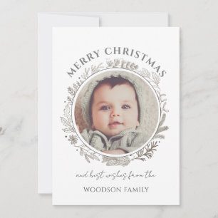 Photo de Noël moderne de bébé botanique