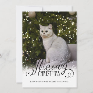 Photo de Noël moderne Meowy Chat Pet Carte de vaca