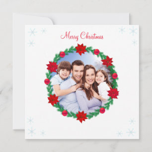 Photo de Noël personnalisée, Serre de pin et Poins