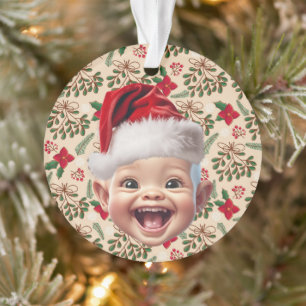 Photo de Noël sur le visage du bébé