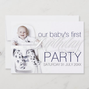 Photo de notre bébé garçon Invitation à la fête bl
