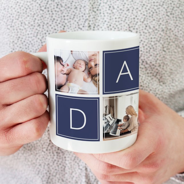 Photo de papa moderne Collage personnalisé Mug de  (Créateur téléchargé)