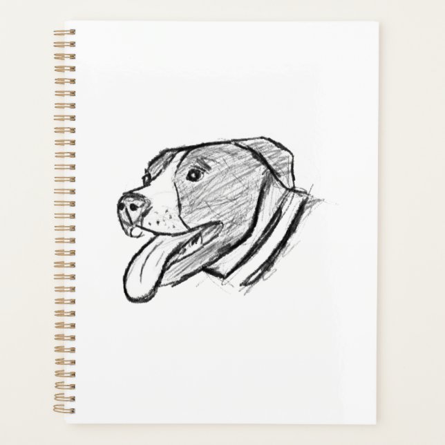 photo de pitbull dessiné à la main amateur de chie (Devant)