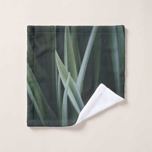 Photo de près de feuilles linéaires verts (Gant de toilette)