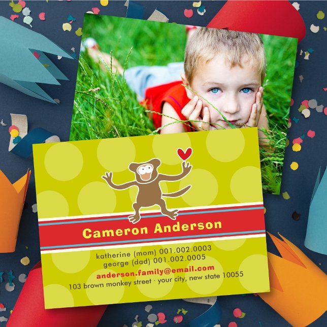 Photo de profil carte de visite singe mignon dessi (Créateur téléchargé)