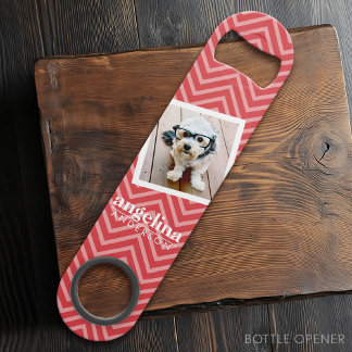 Photo de Red Chevron Motif Nom personnalisé