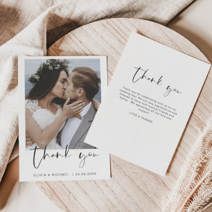 Photo de remerciement de mariage économique