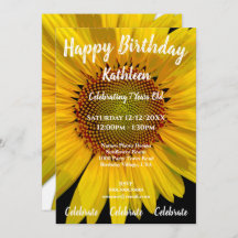 PHOTO DE SUNFLOWER HEUREUSE INVITATION D'ANNIVERSA
