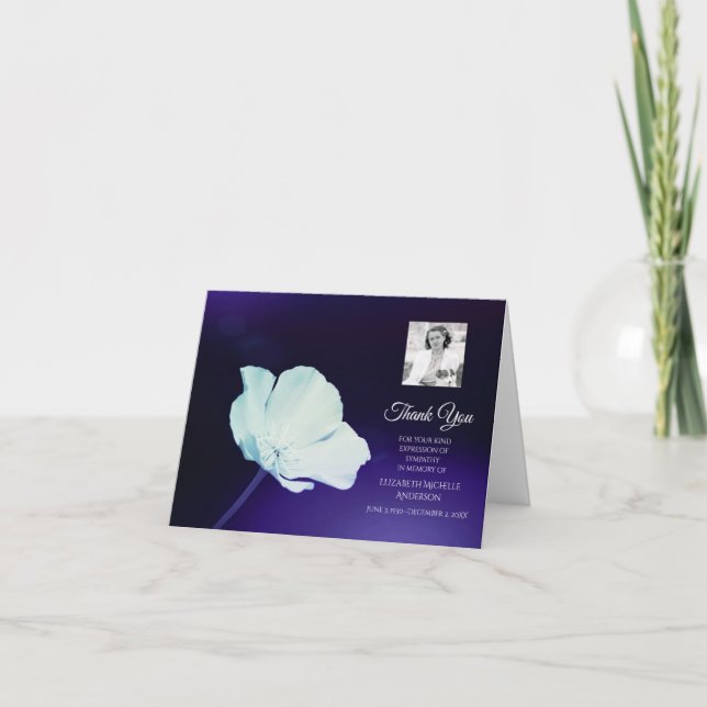 Photo de Sympathy Merci Fleur sauvage solennel (Devant)