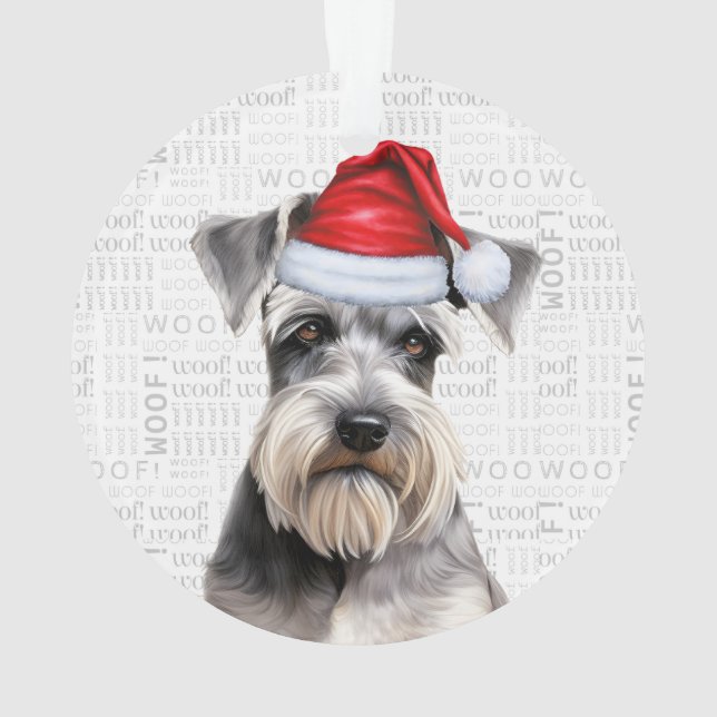 Photo de vacances de Noël de chien Schnauzer migno (dos)