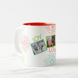 Photo de vacances Peace Love Joy Feu de neige Mug 