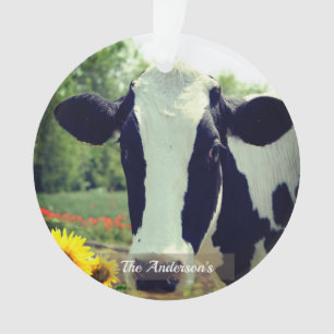 Photo de vache personnalisée en noir et blanc
