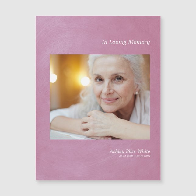 Photo Dear One Remember Mauve Faux Metallic Effect (Devant)