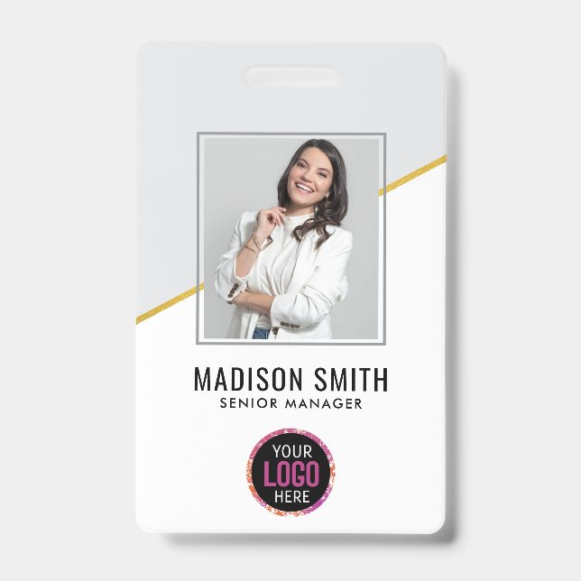 Photo d'employé de l'entreprise minimale | Badge d (Avant)