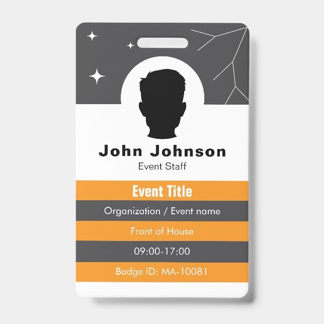 Photo d'employé personnalisé, Code QR, Badge nomin (Avant)