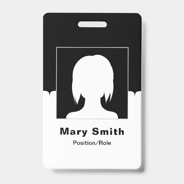 Photo d'employé personnalisé, Code QR, Logo, Badge (Avant)