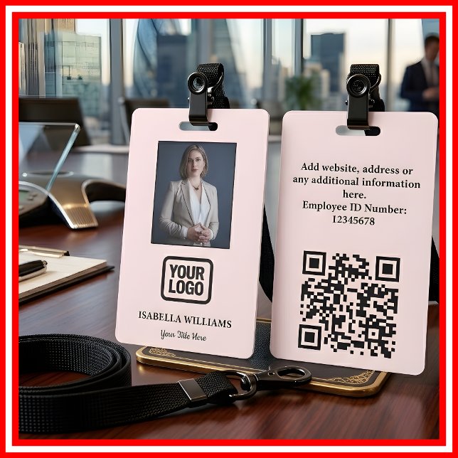 Photo d'employé personnalisé, Code QR, Logo, Badge (Créateur téléchargé)