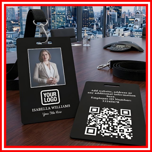 Photo d'employé personnalisé, Code QR, Logo, Badge (Créateur téléchargé)