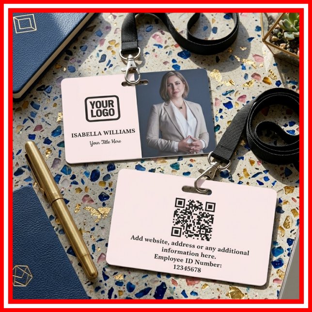 Photo d'employé personnalisé, Code QR, Logo, Badge (Créateur téléchargé)