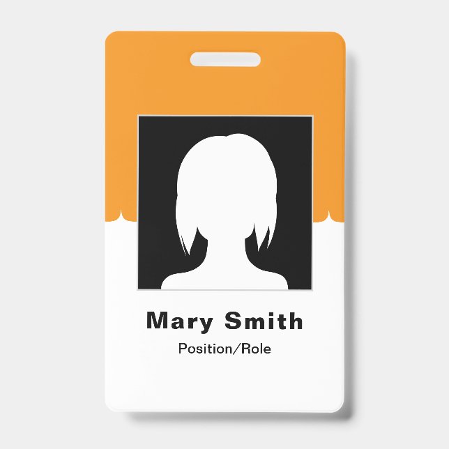 Photo d'employé personnalisé, Code QR, Logo, Badge (Avant)