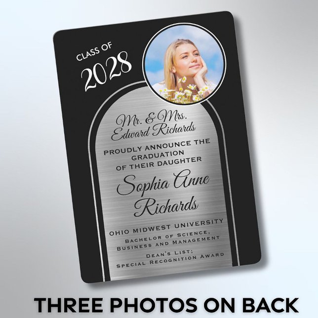 Photo Des Parents Faire-part De Graduation Noire (Créateur téléchargé)