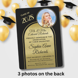 Photo Des Parents Faire-part De Graduation Noire