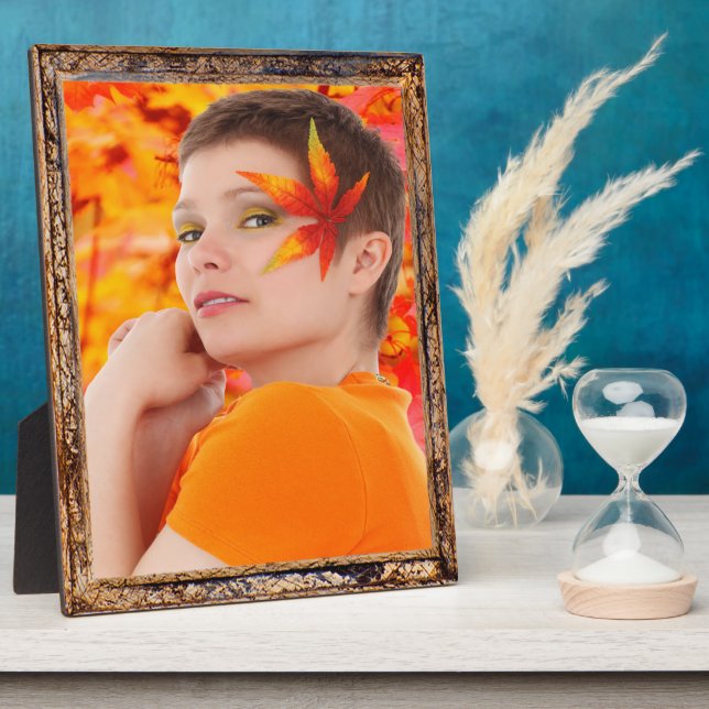 Photo Design de cadre antique en bois Ajouter Plaque pho (Côté)