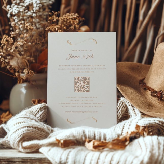 Photo/Détails Carte RSVP Fall Ivory & Terracotta (Créateur téléchargé)