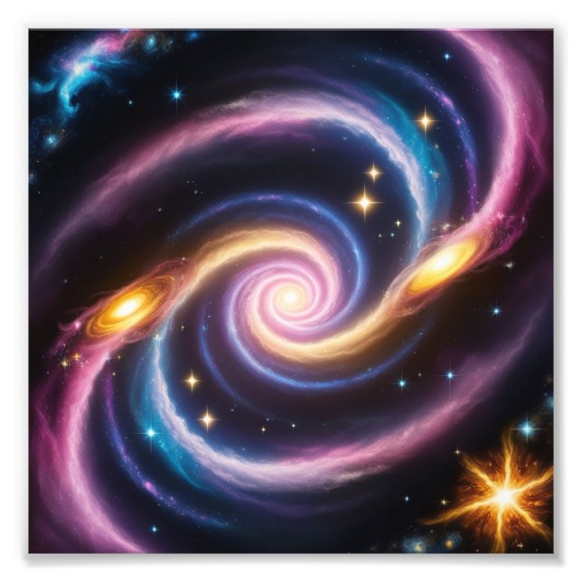 Photo d'étoiles et de galaxies de différentes coul (Devant)