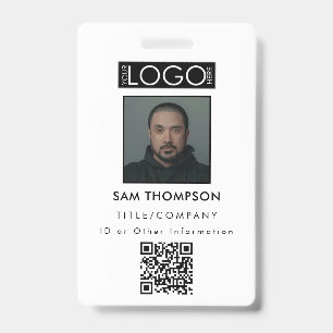 Photo d'identité de l'employé Code QR du badge de