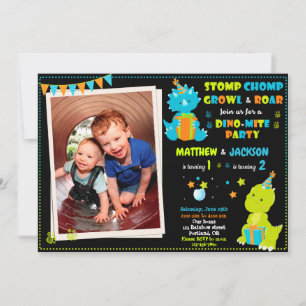 Photo Dinosaur anniversaire invitation Jour annive