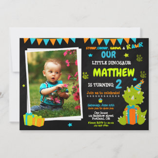 Photo Dinosaur birthday invitation - Dino party
