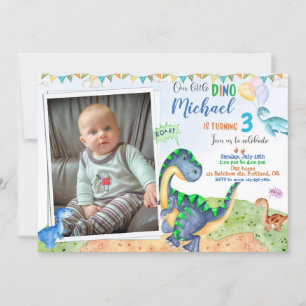 Photo Dinosaur invitation anniversaire Petit dino
