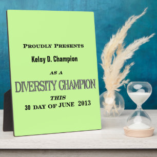 Photo Diversity Champion Plaque