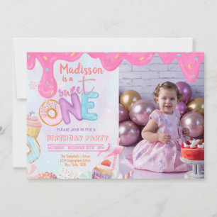 Photo Donut Sweet One Invitation