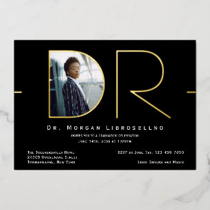 Photo d'or moderne DR Graduation Foil Invitation