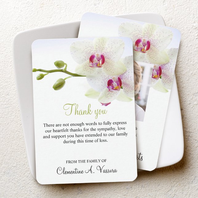 Photo d'orchidées blanches de condoléances 3,5"x5" (Créateur téléchargé)