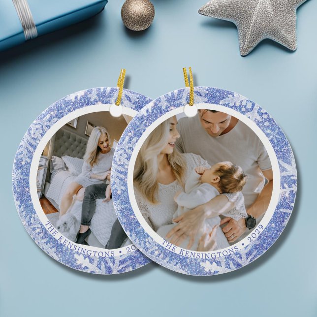 Photo double face personnalisée Ornement de Noël (Custom Double-Sided Photo Christmas Ornament)